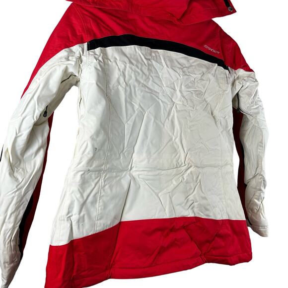 Spyder Womens XT 5000 White and Red Ski Snow Zip up Jacket Size 10 Insulated - Picture 11 of 16